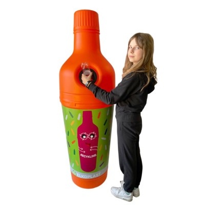 Odpadkový kôš 210 l na PET fľaše - oranžová