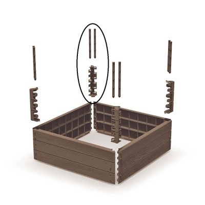 Vyvýšený záhon BASE WOODY, dĺžka 75,6 cm, tehlová
