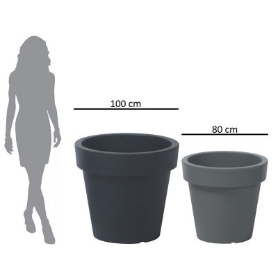 Veľký kvetináč, priemer 80 cm - šedý kameň