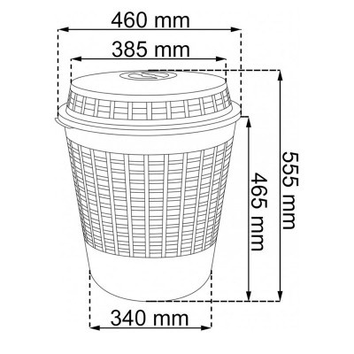 Zahradný kôš s vekom, 60 l