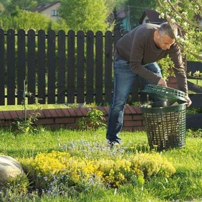 Zahradný kôš s vekom, 60 l