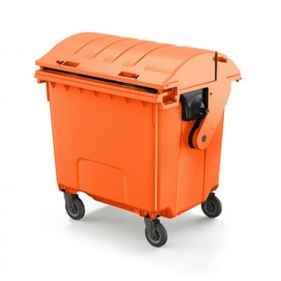 Plastový kontajner 1100 l na triedený zber  - design C, oranžová
