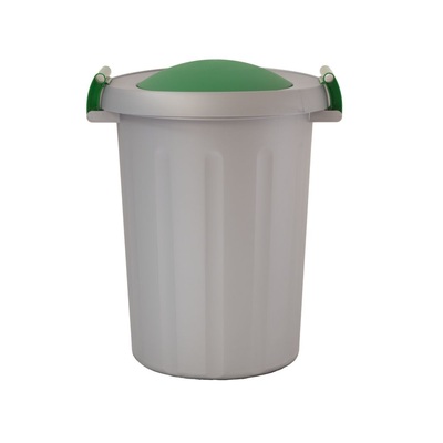Odpadkový kôš na triedený odpad CLICK 25 l - šedá nádoba, zelené veko