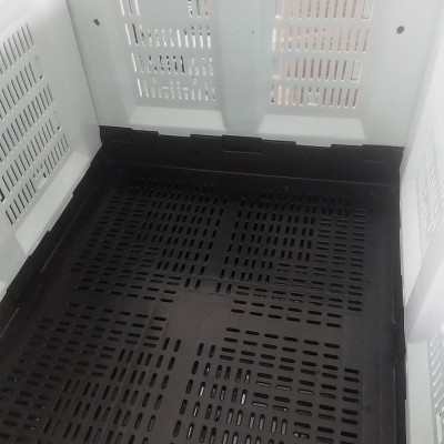 Skladací paletový box 1200x1000x810, perforovaný s vekom