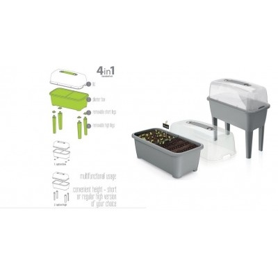 Sadbovač Respana planter set šedý kameň 77 cm