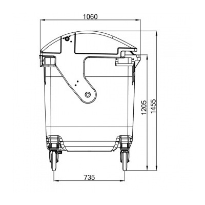 Plastový kontajner 1100 l na komunálny odpad