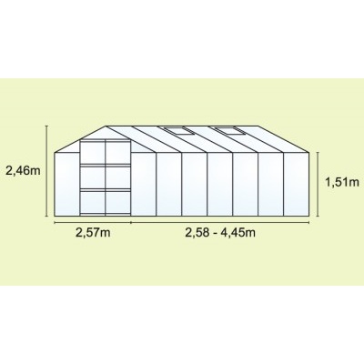 Skleník VITAVIA URANUS 9900 matné sklo 4 mm zelený