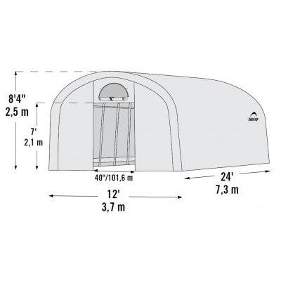 Plachtový skleník SHELTERLOGIC 3,7 x 7,3 m - 41 mm - 70593EU