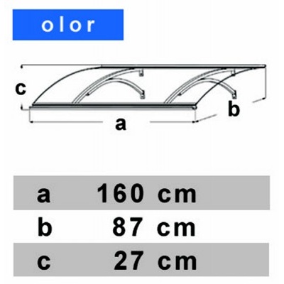 Vchodová strieška LANITPLAST OLOR 160/87 hnedá