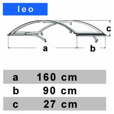 Vchodová strieška LANITPLAST LEO 160/90 hnedá 